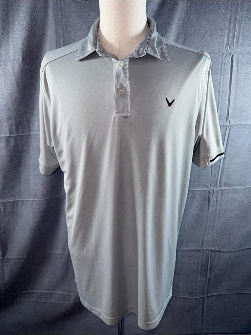 2959-Callaway Men’s Light Gray Short-Sleeve Golf Polo